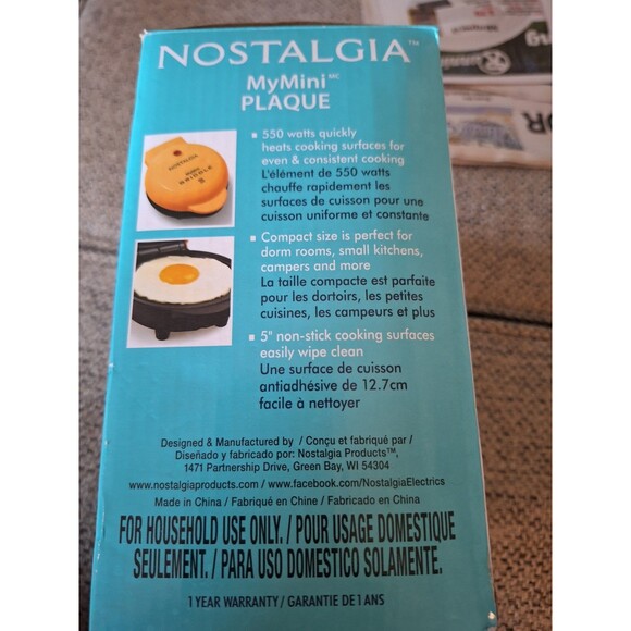 Nostalgia My Mini 5" Non Stick Surface Griddle For Burgers Pancakes Cookies New‎ - Picture 6 of 8